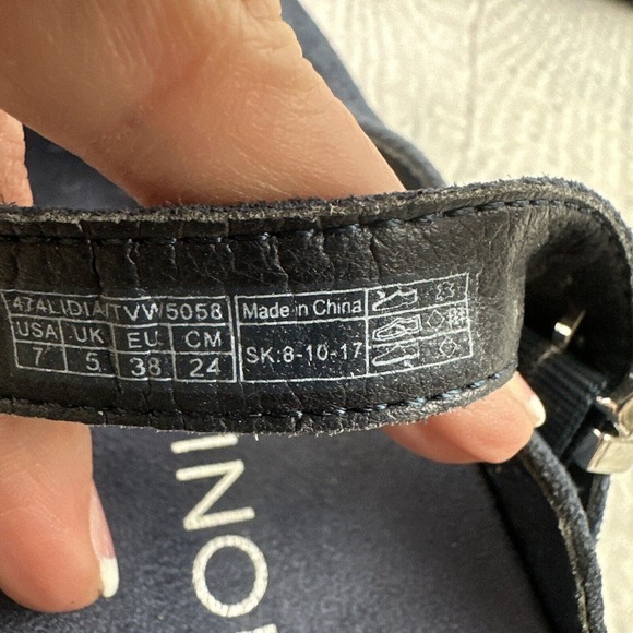 Vionic Womens Lidia Suede Mary Jane Sandal Blue Suede Mule Slides Sz 7 - Picture 7 of 8